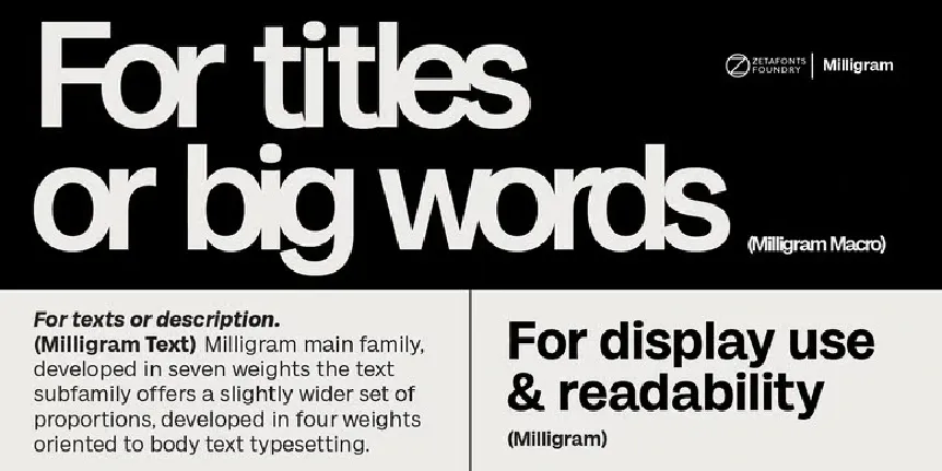 Milligram Family font