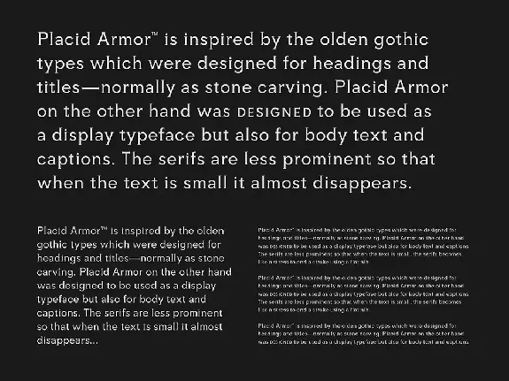 Placid Armor Typeface font