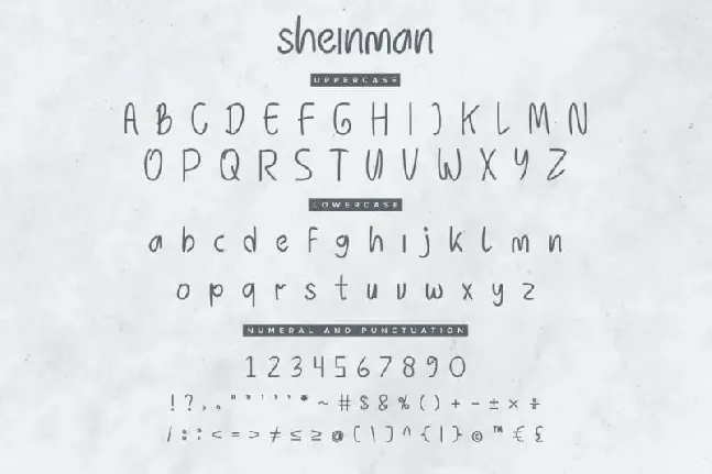 Sheinman Hand Drawn font