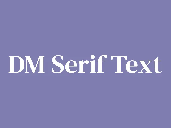 DM Serif Text font