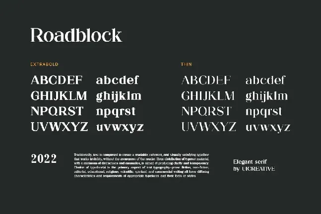 Roadblock font