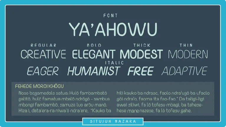 Yaahowu font