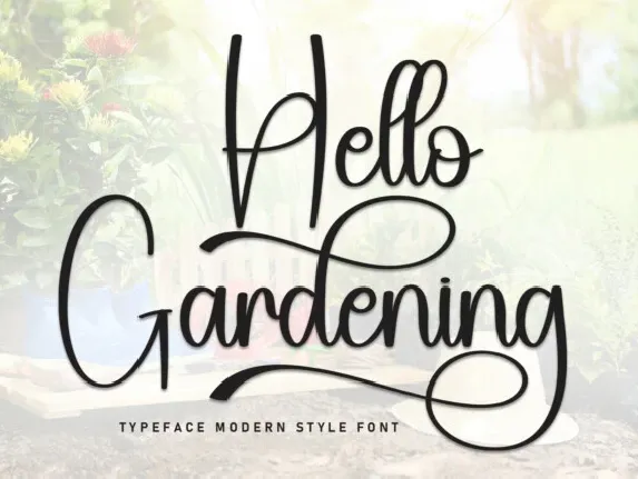 Hello Gardening Calligraphy font