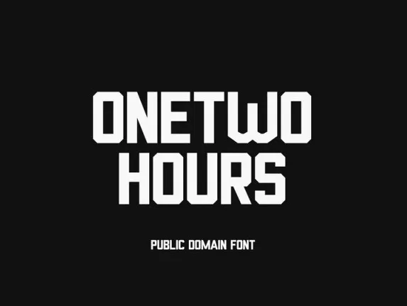 One Two Hours font