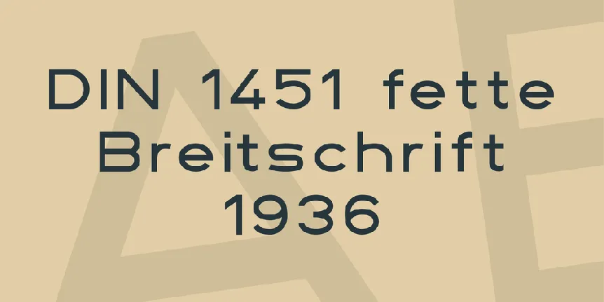 DIN 1451 fette Breitschrift 1936 font