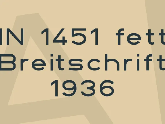 DIN 1451 fette Breitschrift 1936 font