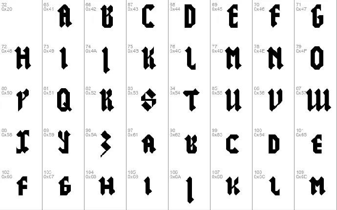 Thick Bookstaves font