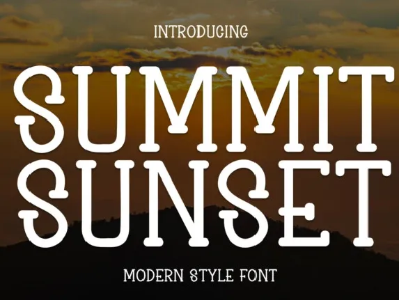 Summit Sunset Display font