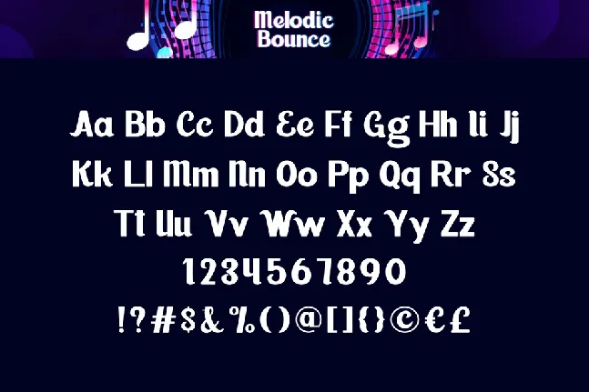 Melodic Bounce Demo font