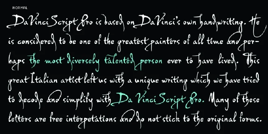 PF DaVinci Script Pro font