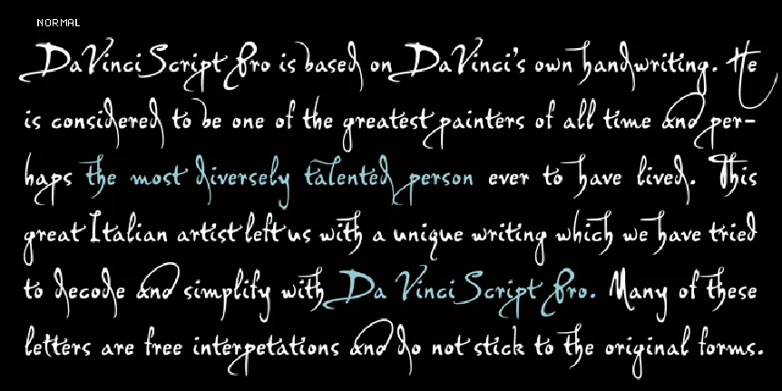 PF DaVinci Script Pro font