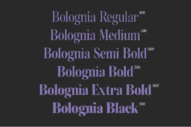 Bolognia Demo font