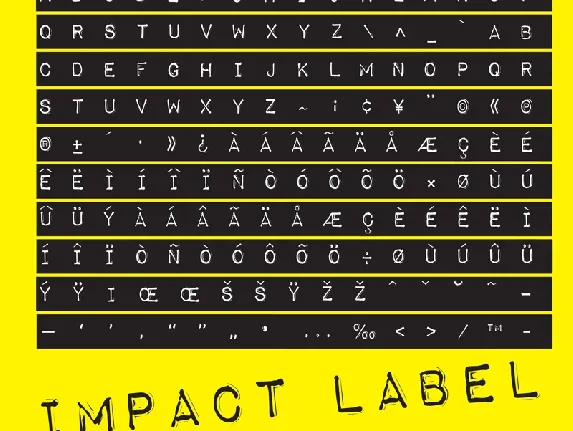 Impact Label Family font