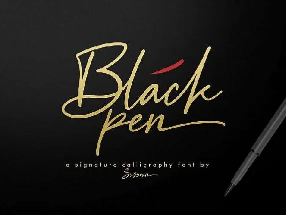 Black Pen Signature Free font