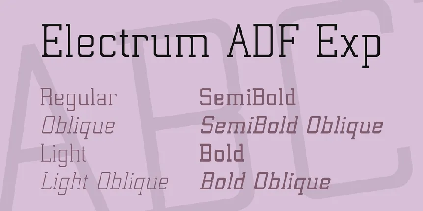 Electrum ADF Exp font