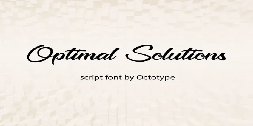 Optimal Solutions font