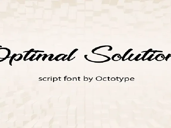 Optimal Solutions font