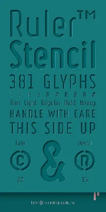 Ruler Stencil Family font