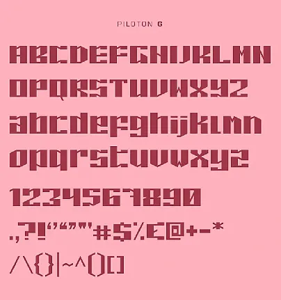 Piloton and Piloton G Frees font