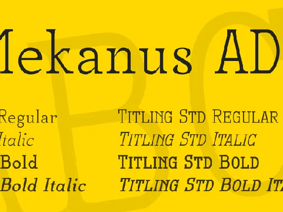 Mekanus ADF font