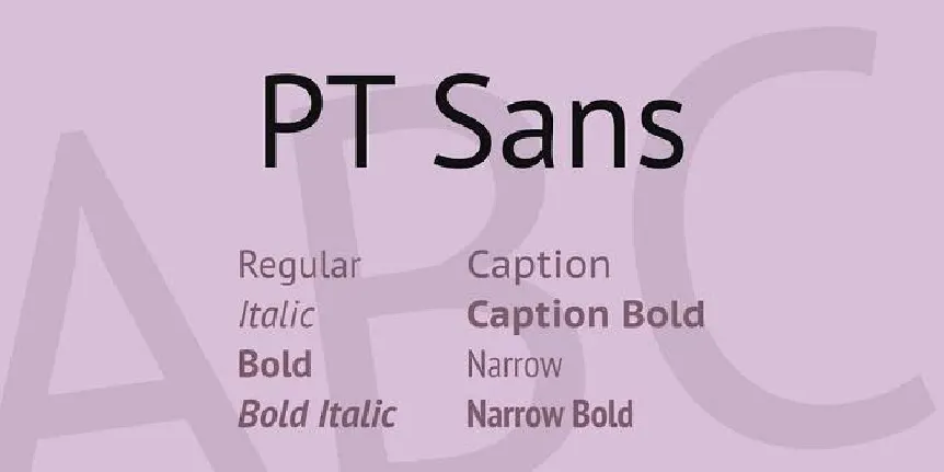 PT Sans Caption Family font