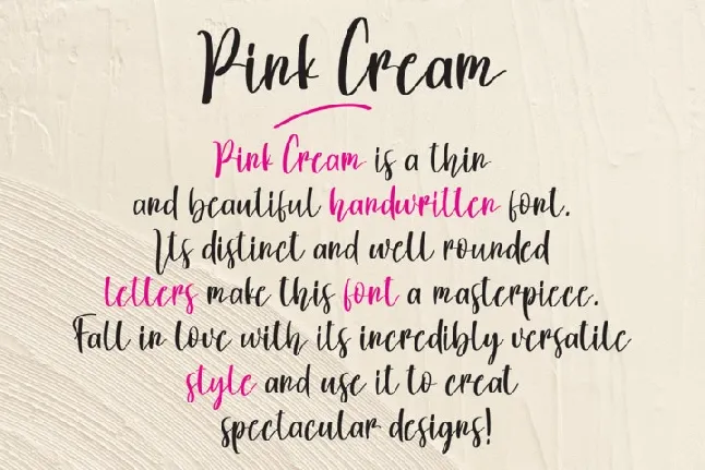 Pink Cream font