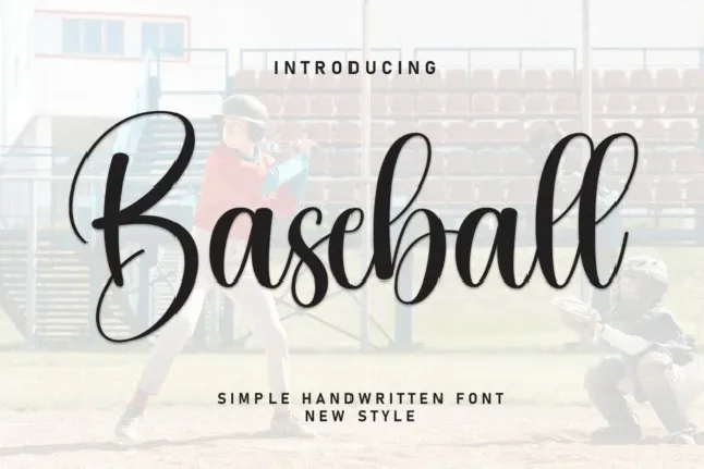 Baseball Script font