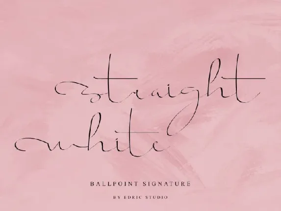 Straight white Calligraphy font