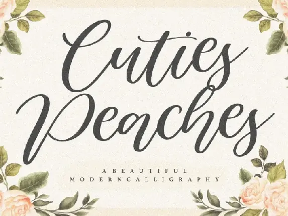 Cuties Peaches Modern Calligraphy font