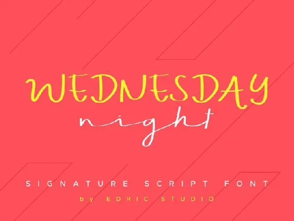 WEDNESDAY night Handwriting font