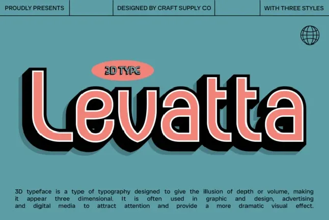 Levatta 3D font