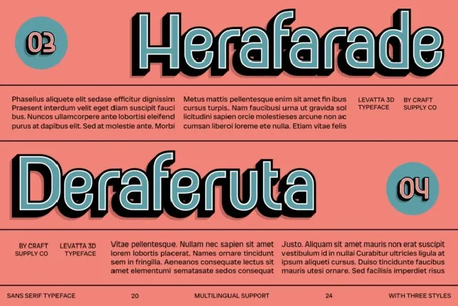 Levatta 3D font