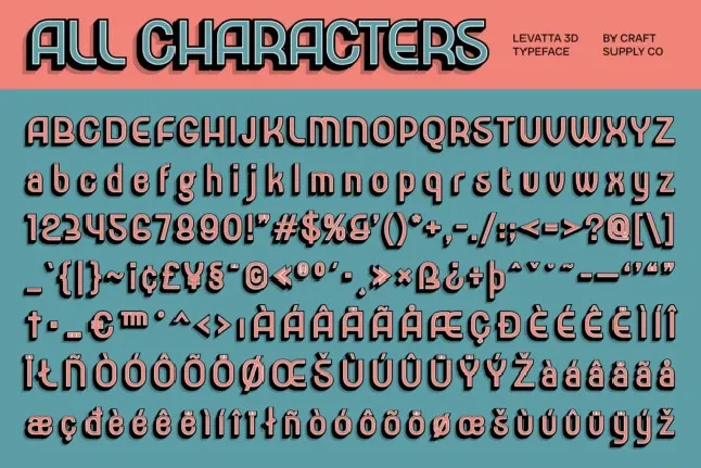 Levatta 3D font