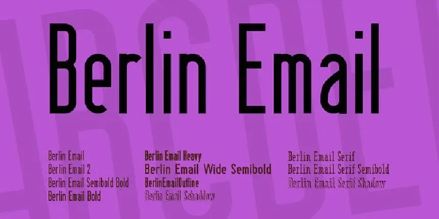 Berlin Email Family font