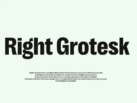 Right Grotesk Family font