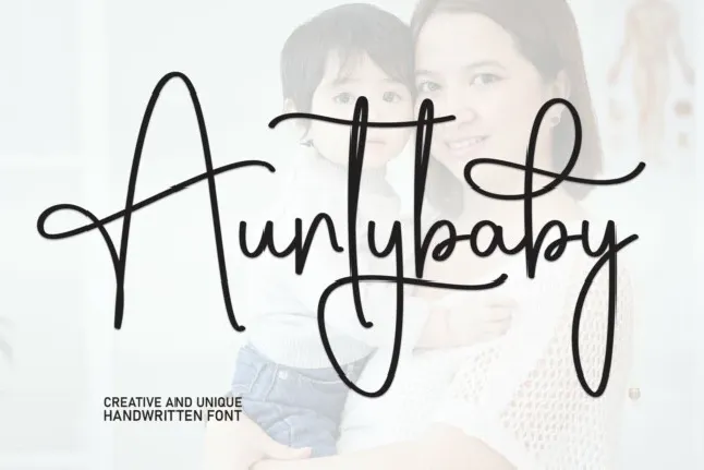 Auntybaby Script font