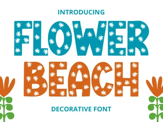 Flower Beach Display font