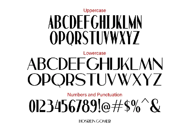 Hosrein Gomer Demo font