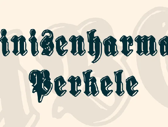 Sinisenharmaa Perkele font