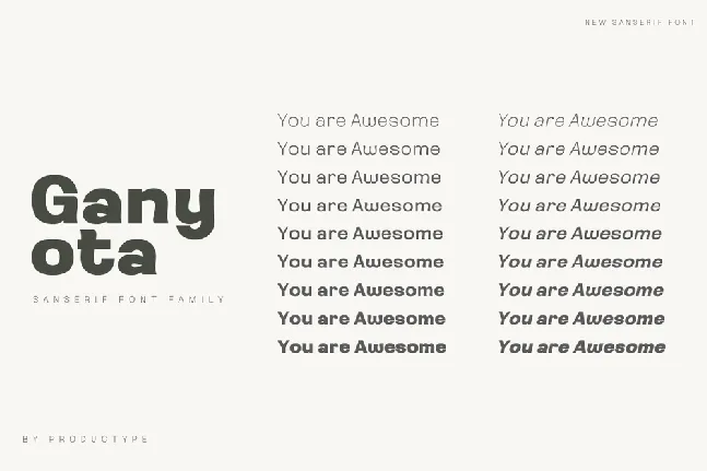 Ganyota Personal use font