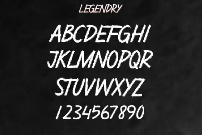 LEGENDRY Brush font