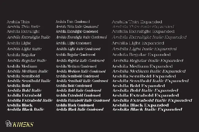 Arshila font