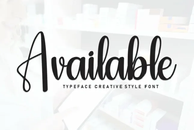 Available Script Typeface font