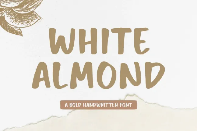 White Almond font