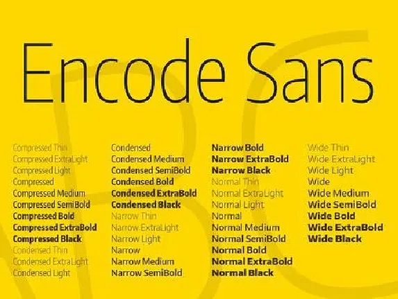 Encode Sans Condensed Family font