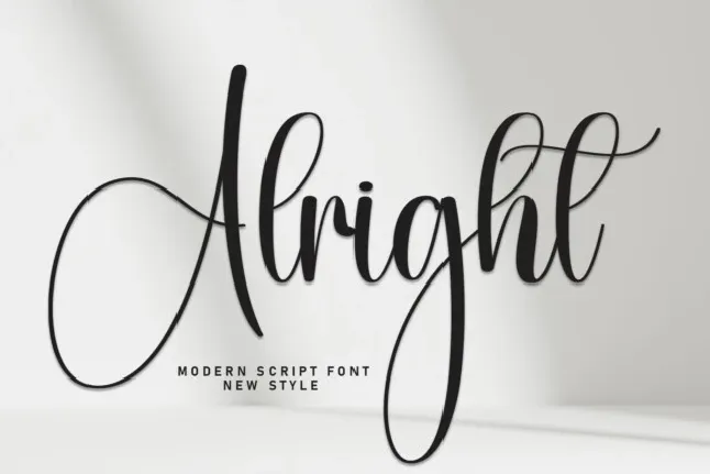 Alright Calligraphy font