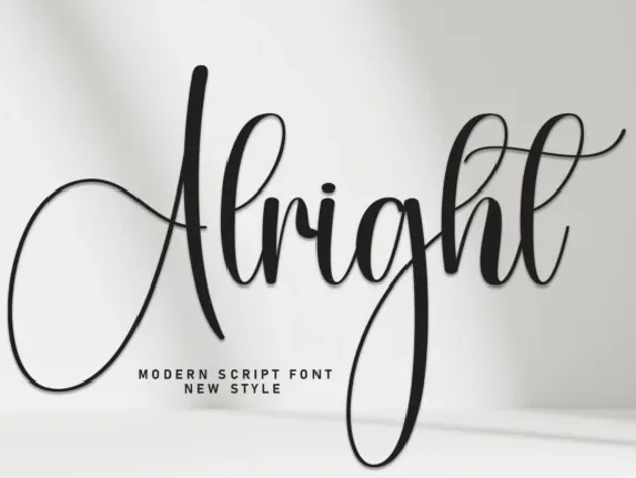 Alright Calligraphy font