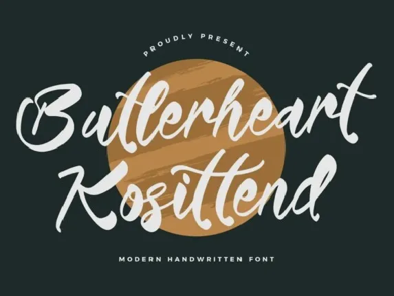 Butlerheart Kosittend font