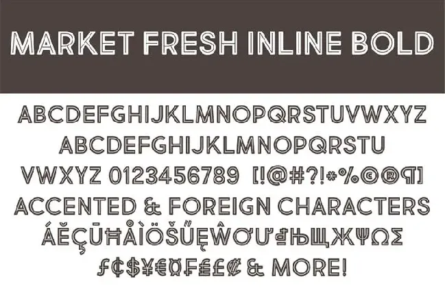 Market Fresh Inline Bold font