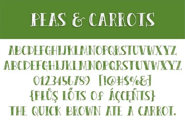 Peas & Carrots font